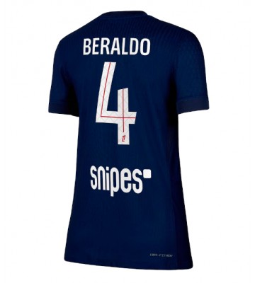 Paris Saint-Germain Lucas Beraldo #4 Replik Heimtrikot Damen 2025-26 Kurzarm